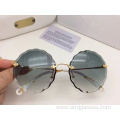 High quality Rimless Round Sunglasses For Women